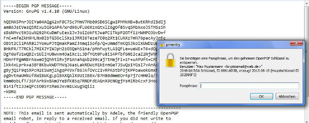 Verschlsselte Mail via Enigmail von Adele