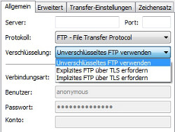 Unterschied zwischen explizites und implizites FTP bei Filezila