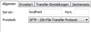 SFTP - SSH Fíle Transfer Protocol bei Filezilla